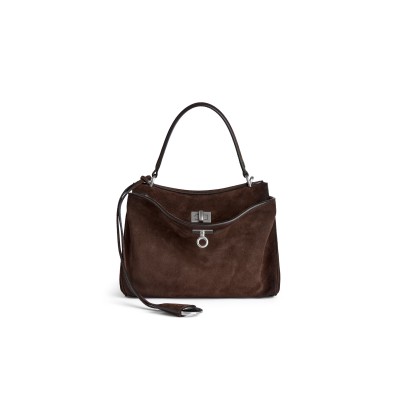 BALENCIAGA WOMEN'S RODEO HANDBAG MINI IN ESPRESSO 8437122AB4G2308 (23*17*10cm)